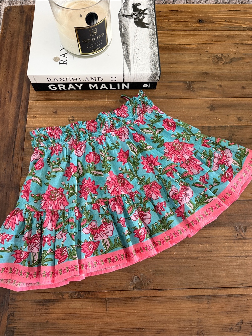 NWOT Bindu Claudia floral mini skirt, size medium